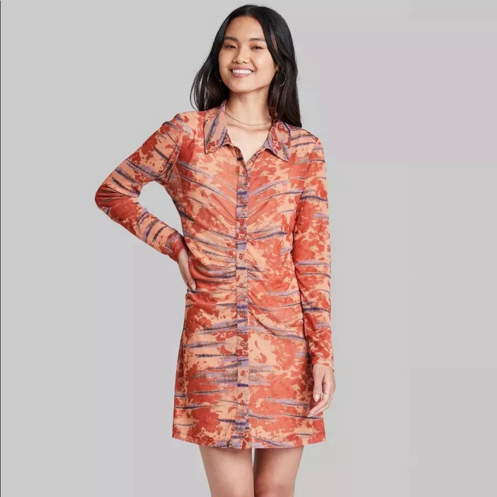 Women’s/ Juniors Wild Fable Tie Dye Mesh Dress- Size L